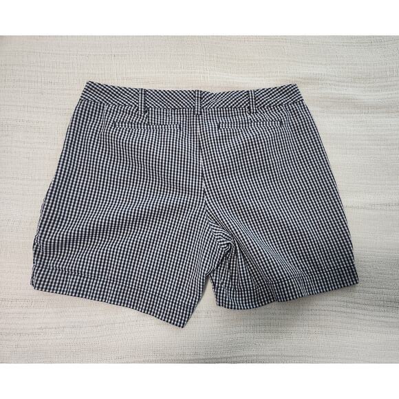 Lands’ End Women’s Chino Gingham Shorts Size 14 – Navy and White Classic Fit - Picture 2 of 7